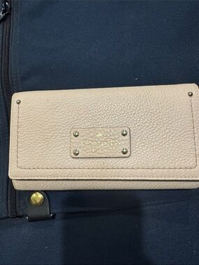 kate spade Blush Pebbled Leather Fold Wallet with Gold Plate